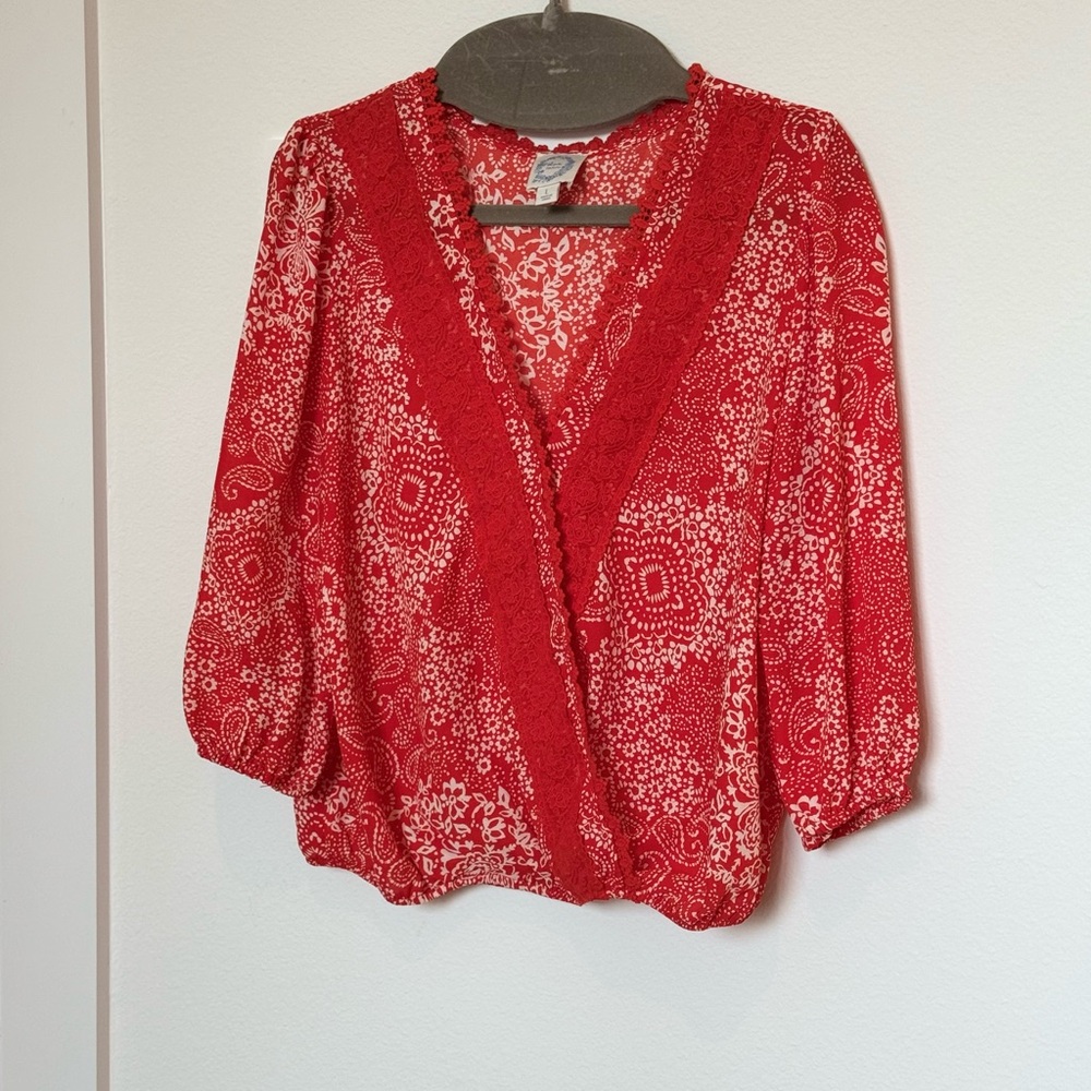 Red Paisley Blouse